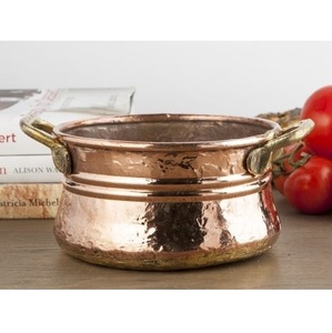 Casserole en cuivre martelé faite à la main avec poignées en alliage de zinc, casseroles écologiques - Product Image 1