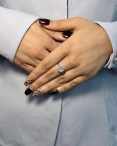 Modern Floral Cluster Duo <b>Ring</b> Radiant Round Sparkle Jewelry Premium High Polish <b>Silver</b> Composite <b>Statement</b> Eternity <b>Ring</b> - Product Image 6