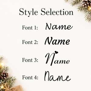 Ornement de Noël en bois personnalisé, décor de fête rustique circulaire, gravé avec le nom Sophia, motif cœur, à suspendre au mur - Product Image 6