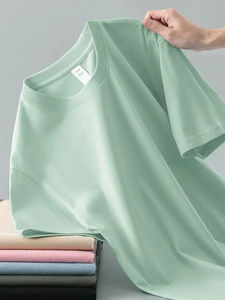 Camisetas de Manga Corta para Hombre, 100% Algodón, Color Sólido, Estilo Moderno, para Verano - Product Image 2