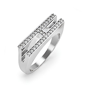 Exclusive 925 Sterling Silver Alphabet <b>Name</b> <b>Ring</b> Diamond Look CZ Custom Jewelry Gift For Men Women - Product Image 1