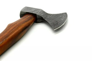 Edge Master Manufacture Custom Handmade Industrial Grade <b>Axe</b> Damascus Steel Blade Wooden <b>Handle</b> Leather Sheath 14 Overall Length - Product Image 4