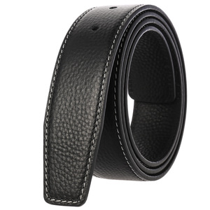 Cinturón de Cuero Vacuno Genuino Negro para Hombre, Reversible de Doble Cara con Costuras en Contraste - Product Image 3