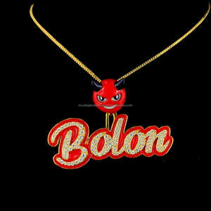 จี้เพชรโมอิสชุบทองสีเงินแท้แบบกำหนดเอง925ตัวการ์ตูนฮิปฮอปเย็นคืนเรืองแสงเคลือบความมืดชื่อที่กำหนดเองได้ - Product Image 5