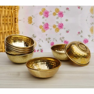 Tazón de Latón Sólido y Utensilios de Cocina, Diseño Simple, Tazón de Latón Pulido Brillante, Tazón de Latón Dorado de Primera Calidad - Product Image 1
