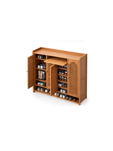 Armoire de rangement classique en bois, rectangulaire, sur pied, à un seul niveau, finition laquée, pour l'organisation du salon - Product Image 4