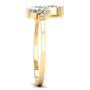 Bague en argent sterling 925 avec grappe de moissanite, design original REYES, luxe, or jaune 14 carats, bijoux fins pour femmes, fiançailles - Product Image 3