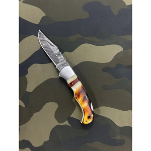 Couteau de poche droit artisanal de qualité industrielle en acier inoxydable, design haut de gamme 2026, manche en bois Pakka, magnifique fait main - Product Image 4