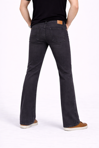 Jean en denim coupe droite pour homme Charcoal Fade Premium Comfort – Un essentiel moderne pour tous les jours, confectionné en tissu de coton de qualité - Product Image 3