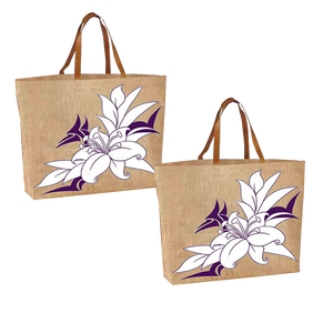 Grand sac à provisions imprimé en jute de haute qualité Logo à la mode Produit écologique fabriqué Bengale occidental Inde prix pas cher - Product Image 2