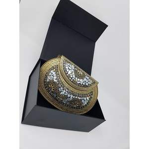 Bolso de Mano de Metal Antiguo de Lujo para Mujer, Accesorios de Moda de Cristal para Fiestas - Product Image 6