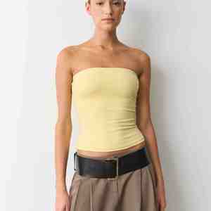 Débardeurs tube en jersey 100 % coton respirant pour femmes, style bandeau, décontractés, sans bretelles, courts, pour l'été, vente en gros - Product Image 1