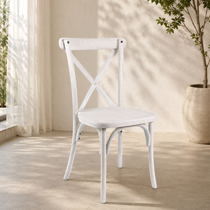 Chaises Industrielles Modernes Légères et Durables en Résine à Dossier Croisé, Style Lime Wash, pour Restaurant, Cuisine, Hôtel, Extérieur et Salle à Manger - Product Image 1