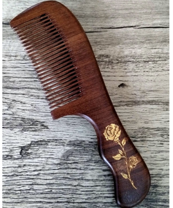 Peine de Madera de Ipe Sucupira Antiestático de Alta Calidad, Hecho a Mano, Artesanía Natural, Cepillo para el Cabello de Madera Sólida - Product Image 4