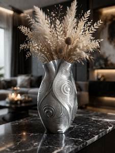 Set Of 2 Silver Customized Handmade Aluminium Flower <b>Vase</b> For Home & Garden Decor Flower Pots For Event And Wedding Centerpiece - Product Image 4