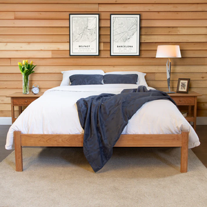 Contemporary KD Flat Pack Bed Foundation | Exposed <b>Post</b> Solid Wood Bedroom Furniture India - Product Image 1