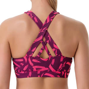 Soutiens-gorge de sport personnalisés à transfert thermique, haute maintien, sans coutures, 100 % respirants, séchage rapide, impression frontale, extensibles, grandes tailles, fourniture OEM - Product Image 2