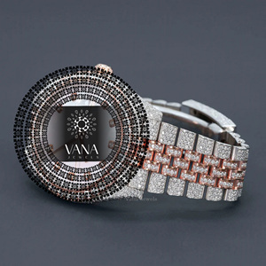 นาฬิกาข้อมือควอตซ์อนาล็อก VANA JEWELS หน้าปัดทรงกลมประดับเพชรเต็มหน้าปัด ตัวเรือนสแตนเลสสตีล ดีไซน์หรูหราทันสมัยสำหรับผู้หญิง - Product Image 3