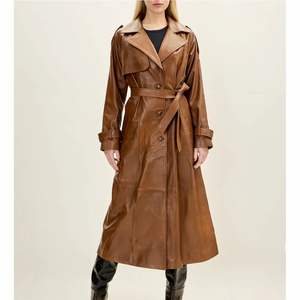 Manteau long tendance pour homme en cuir véritable avec col en fourrure, faible MOQ, haute qualité, personnalisable, élégant et à la mode - Product Image 4