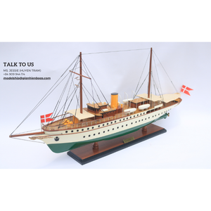 DANNEBROG Her Danish Majesty's Yacht <b>Ship</b> Model Crystal Endurance Nautical Decor Gift Home Hand Painted Vietnam - Product Image 1