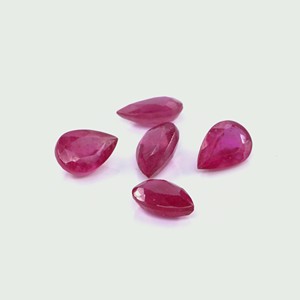 Rubis naturels de Bangkok, formes poire calibrées 7x9mm, pierres précieuses de rubis naturelles facettées en vrac pour la fabrication de bijoux, prêtes à l'emploi - Product Image 3