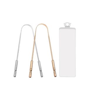 Vente en gros de nettoyeur de langue en cuivre en forme de U Ensemble de grattoir à langue en acier inoxydable pour adultes et enfants - Product Image 1