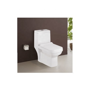 Inodoro de una pieza de cerámica blanca de diamante con tanque oculto Nuevos juegos de trampa en S Asiento de inodoro para Villa Baño Artículos sanitarios - Product Image 1