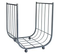 Support à bûches de qualité supérieure, noir, thermolaqué, pour extérieur et intérieur, décoration d'intérieur, ensembles de cheminées, taille personnalisée, best-seller
