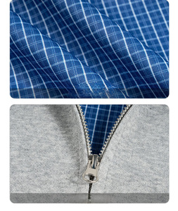 Sudadera con Capucha y Cierre para Hombre, Color Gris, Corte Holgado, Informal, Color Sólido, Felpa, 100% Algodón, Invierno, Impresión Digital - Product Image 5