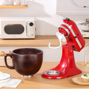 Natural Pine Wooden Mixing <b>Bowl</b> <b>with</b> <b>Lid</b> and Handle Attachment For Stand Mixer Wood <b>Serving</b> Container <b>Bowl</b> Kitchen Decor - Product Image 5