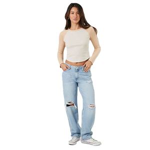 เสื้อเชิ้ตแขนยาวผู้หญิงทรงสลิมฟิต คอโอ วินเทจ สปริง ขายส่ง ความยาวปกติ ผ้าฝ้าย 100% ระบายอากาศได้ดี - Product Image 2