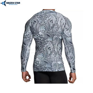 Custom Logo Long Sleeve Rash Guard Men Quick Dry Anti-UV Swimming Surf Shirt Wholesale - Product Image 5