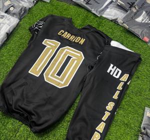 Maillots et hauts de football américain respirants grande taille à manches courtes, conception OEM – Ensemble d'uniformes d'entraînement de football américain - Product Image 3