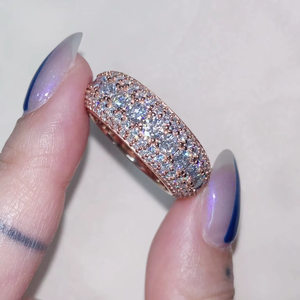 Bubble Full Band <b>Ring</b> 5 Row Eternity <b>Ring</b> GRA 925 Solid Silver Moissanite <b>Ring</b> Iced Out <b>Men</b> Diamond <b>Ring</b> Iced Out Jewelry - Product Image 4