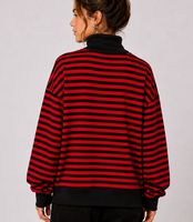 Sweat-shirts pour femmes à col montant, manches longues, coupe oversize, en polyester/coton de haute qualité, 340 GSM, épaules tombantes, imprimé sur le devant