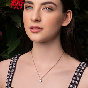 Collar Clásico con Colgante de Diamante en Forma de Gota de Agua, Oro Rosa, Plata de Ley 925, Lujoso, para Compromiso, Boda, Fiesta, Uso Diario, Elegante - Product Image 4