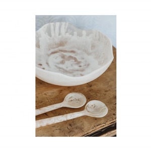 European Style Resin Eco-Friendly Salad Bowl Server Set Polished <b>Serving</b> Bowls with <b>Spoons</b> for Party Home Decoration - Product Image 2