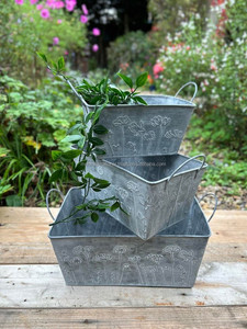 Galvanized <b>Pots</b> and Planters <b>for</b> Garden <b>Decoration</b> Metal <b>Plants</b> <b>Pot</b> Galvanized <b>Pots</b> and Planters - Product Image 3