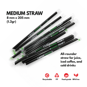 Higienic Individually <b>Plastic</b>-Wrapped PP Polypropylene <b>Plastic</b> <b>Straw</b> 8 mm Diameter 210 mm Length for Boba Tea made in Indonesia - Product Image 4