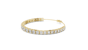 <b>Solid</b> Gold Bangle Chain Hybrid <b>Bracelet</b> with Round Diamonds - Product Image 1