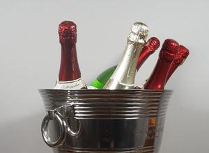 Seau à glace rond rayé en métal, le plus vendu, grand modèle en acier inoxydable de style américain pour rafraîchisseur de glaçons pour bar, fête, vin - Product Image 4