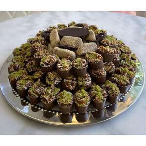 Plateau de service à chocolat en métal argenté de qualité supérieure, sûr et élégant pour une présentation festive – Offre spéciale - Product Image 4