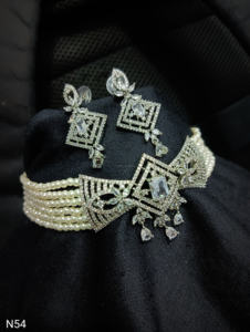 Classic American Diamond Bridal Jewelry <b>Set</b> Two-Piece <b>Necklace</b> <b>and</b> <b>Earrings</b> for Wedding Fashionable Classic Style - Product Image 3