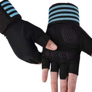 Best Weight Lifting Fitness <b>Gloves</b> Half Finger Breathable Non-Slip Lace-Up <b>Arthritis</b> Carpal Tunnel Sports Hand Support Nylon - Product Image 1