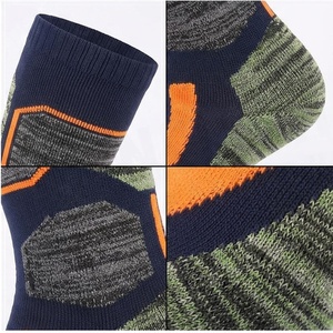 <b>Knee</b> <b>High</b> Running <b>Socks</b> Geometric Pattern Blue Orange Quick Dry Knitted for Adults Summer Sports <b>Socks</b> - Product Image 4