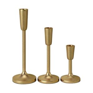 Bougeoir en aluminium doré en métal pour la décoration de la maison, ensemble de 2 bougeoirs de haute qualité, pots de bougies de mariage - Product Image 1