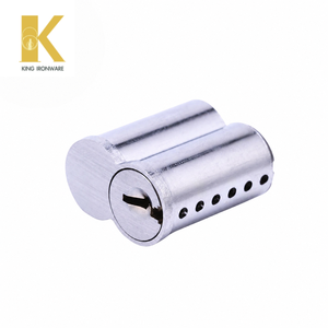 Cylindre de serrure de porte avec logo personnalisé disponible, chrome satiné, laiton, 6 goupilles, clé F, SFIC, pour la sécurité des portes - Product Image 5