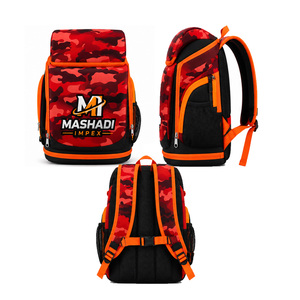 MASHADI IMPEX กระเป๋าเป้สะพายหลังลายพรางสีแดงยูนิเซ็กส์กระเป๋าเป้สะพายหลังแบบมีซิปด้านข้าง - Product Image 1