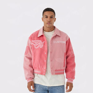 Blouson universitaire personnalisé 2026, bleu, style bomber, avec broderie, style Letterman, streetwear - Product Image 3