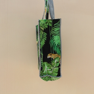 Reusable Animal Print Quilted Cotton <b>Medium</b> Tote <b>Bag</b> Long Handle Lightweight Daily Use Shopping <b>Bag</b> For Women - Product Image 3